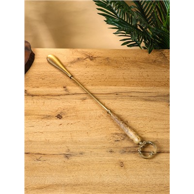 Ложка для обуви «Венок», 54 см, латунь, манговое дерево