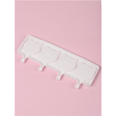 Форма для мороженого «Коты», силикон, 38×14.5×2.5 см, 4 ячейки, МИКС