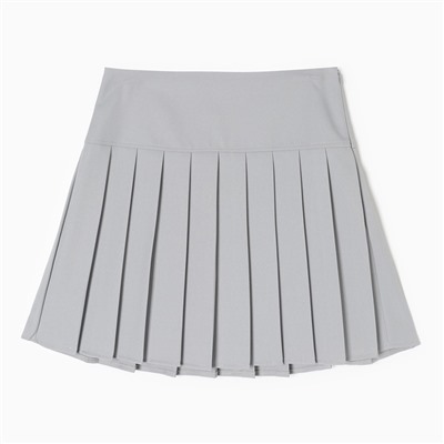 Юбка мини в складку женская MIST Base, размер 46, серая