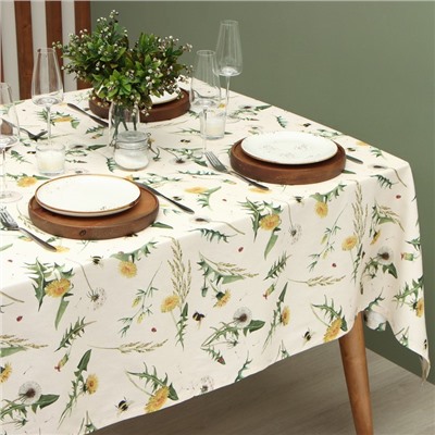 Скатерть «Этель. Одуванчики», 146×220 см, 100% хлопок, саржа 178 г/м²