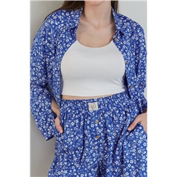 Костюм женский  SET003/12/Синий, белый