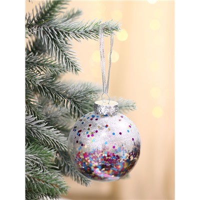 Ёлочные игрушки «Праздничное настроение», шары новогодние, набор 3 шт., d=8 см