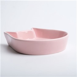 Миска керамическая «Голова кота» 200 мл - 15×13×3 см, розовая