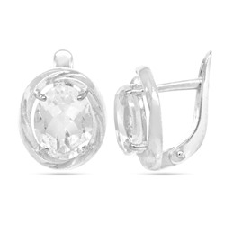 Серьги из серебра горный хрусталь, СПН4119