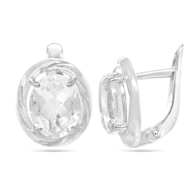 Серьги из серебра горный хрусталь, СПН4119