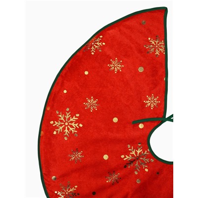 Коврик под ёлку «Уютная сказка» снежинка, d=74 см, красный