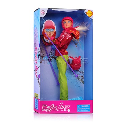 Кукла  "Лыжница" с аксессуарами