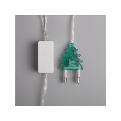 Гирлянда «Нить» 5 м с насадками «Ёжики цветные», IP20, прозрачная нить, 20 LED, свечение мульти (RG/RB), мигание, 220 В