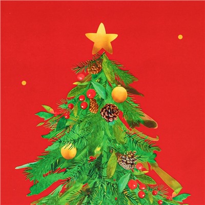 Пакет подарочный новогодний ламинированный «Ёлки», 50×40×15 см