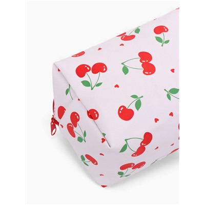 Косметичка женская «Вишенки», на молнии, с рисунком, белая