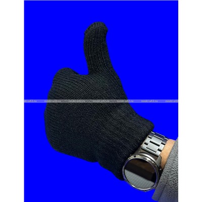 Перчатки мужские зимние толстые двойные ЧЕРНЫЕ арт. А-8