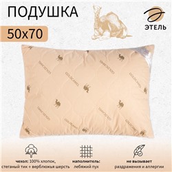 Подушка «Этель», подстёжка — верблюжья шерсть, 50×70 см, тик