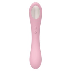 Нежно-розовый двусторонний стимулятор Daisy Massager - 20,2 см.