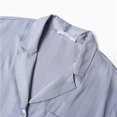 Пижама женская (рубашка, шорты) KAFTAN «Полоска», размер 40-42, голубая