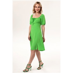 Платье штапель  6074/03/Зеленый лайм