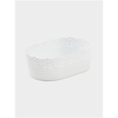 Корзинка для хлеба и фруктов IDEA «Ажур», пластик, 14×22×8 см, белая