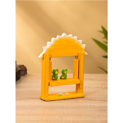 Сувенир «Лягушата на качелях», 10×3.5×15 см, дерево, оранжевый