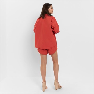 Костюм женский (блузка, шорты) MINAKU: Casual Collection, красный, размер 44