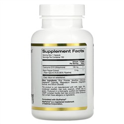 California Gold Nutrition, коэнзим Q10 фармацевтической степени чистоты с экстрактом Bioperine, 100 мг, 150 растительных капсул