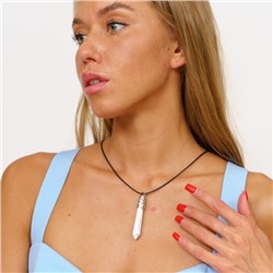 Кулон со шнурком из натурального камня горный Кахолонг, 1048, арт.218.228