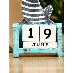 Календарь настольный «Полосатый кот», 7×4×14 см, дерево, чёрно-белый