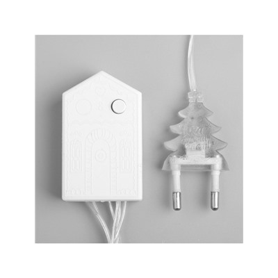 Гирлянда «Нить» 10 м, IP20, прозрачная нить, 100 LED, 8 режимов, 220 В, свечение белое