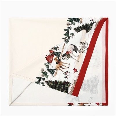 Скатерть новогодняя «Этель» New Year's farm, 110×149 см, 100% хлопок, саржа 190 г/м²