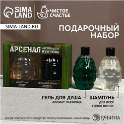 Подарочный набор «Арсенал настоящего мужчины», гель для душа 300 мл и шампунь для волос 300 мл, HARD LINE