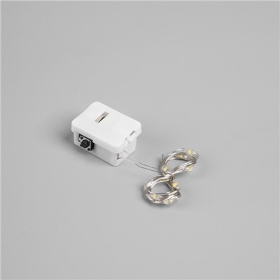 Светодиодная фигура из мишуры «Подарок серебристый» 12×9 см, 10 LED, батарейки AG10×3 (в комплекте), свечение тёплое белое