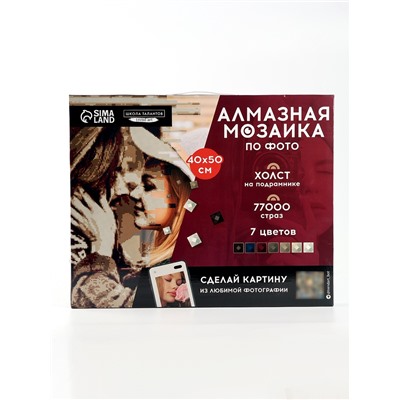 Алмазная мозаика по фото с полным заполнением «Vintage», на холсте с подрамником, 40×50 см