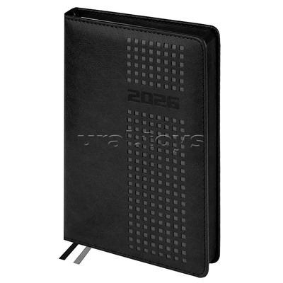 Ежедневник датированный 2026 Escalada, #Думай как миллиардер, А5, 176 л., Шевро черный