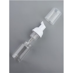 Бутылочка для хранения, с пенообразующим дозатором, 30 мл, прозрачная, белая