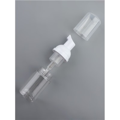 Бутылочка для хранения, с пенообразующим дозатором, 30 мл, прозрачная, белая