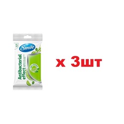 Smile Antibacterial Влажные салфетки 15шт с Витаминами 3шт