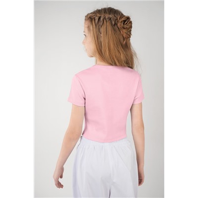 Укороченная футболка в рубчик для девочки Happyfox
