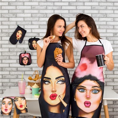 Кухонный набор 2 прихватки Этель Love Life «Пушистая», прихватка 17×17 см, варежка 26×16 см, 100% п/э