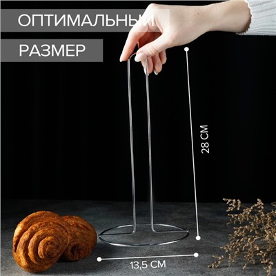 Держатель для бумажных полотенец настольный Доляна, 13,5×13,5×28 см, хромированный