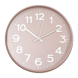 Часы настенные интерьерные, бесшумные, плавный ход, d=30.5 см, розовые