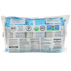 SeaSnax, органические морские водоросли, оригинальный вкус, 6 пакетиков по 5 г (0,18 унции) каждый