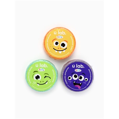 Бомбочки для ванны детские «Монстрики», набор 3×100 г, ULAB