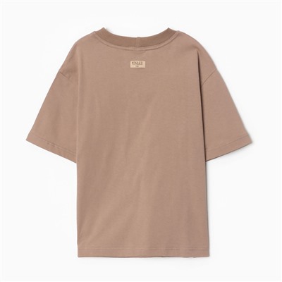 Футболка детская MINAKU: Basic line, бежевая, рост 104 см