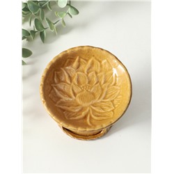 Аромалампа для эфирных масел «Лотос», керамика, коричневая, 11.4×11.4×9 см