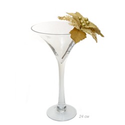 Цветок декоративный Пуансеттия 24 см золото / NG33-15 /уп 60/600/