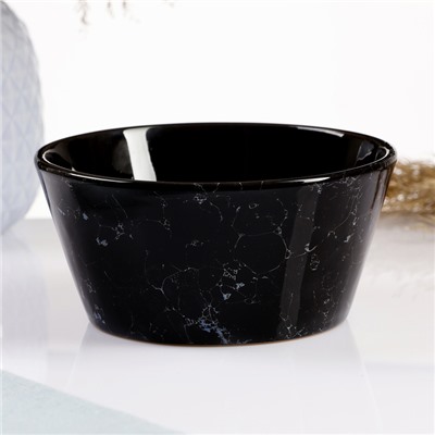 Салатник Борисовская керамика «Вуаль», 500 мл, 7×14.5 см, чёрный