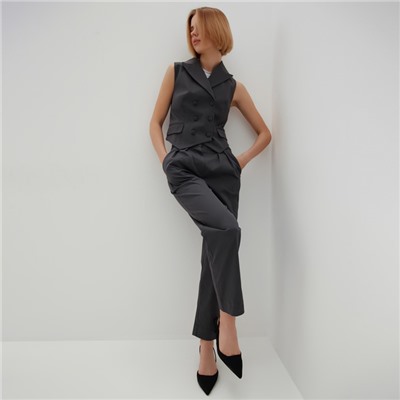 Брюки женские классические MINAKU: Safari, цвет графит, размер 50