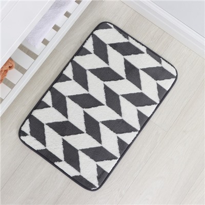 Коврик для ванной и туалета Доляна «Ралли», 40×60 см, серый