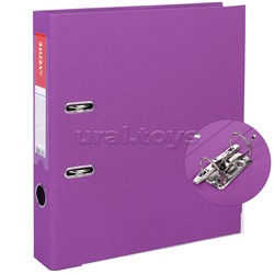 Папка с арочным механизмом A4 50 мм PP двусторонний разобранная, металлическая окантовка, запечатка форзаца, наварной карман с этикеткой, фиолетовая