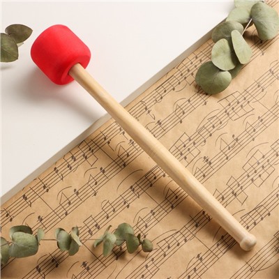 Молоток-колотушка для барабана Music Life, красный, 33×5 см