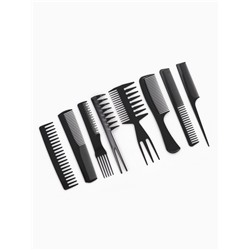Набор расчёсок, 8 предметов, чёрный
