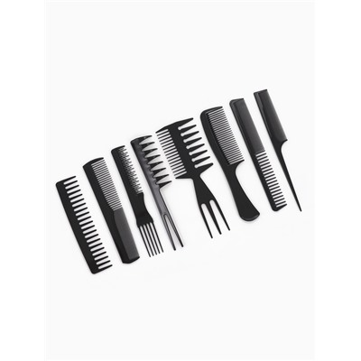 Набор расчёсок, 8 предметов, чёрный